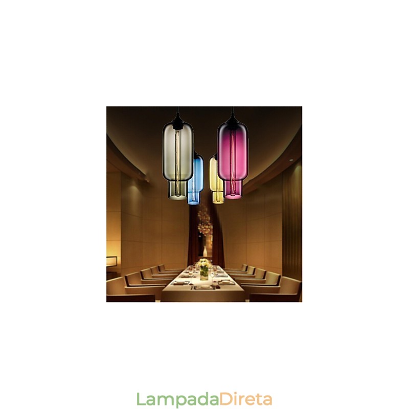 Luminária pendente de vidro retrô criativa de cabeça única Café In The Goldfish Bowl