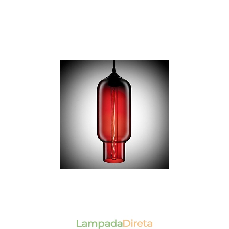Luminária pendente de vidro retrô criativa de cabeça única Café In The Goldfish Bowl