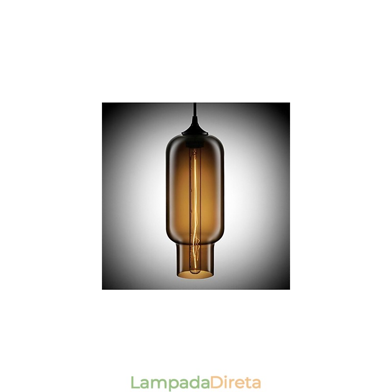 Luminária pendente de vidro retrô criativa de cabeça única Café In The Goldfish Bowl