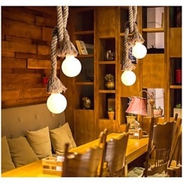 Luzes pendentes estilo mini garagem retrô tecido
