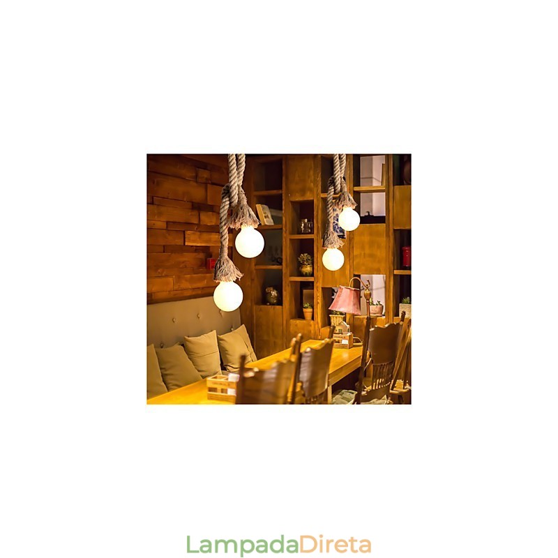 Luzes pendentes estilo mini garagem retrô tecido