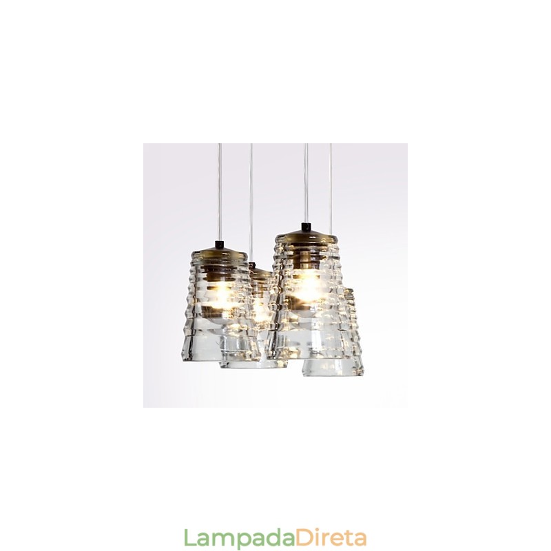 Luminária pendente de vidro contemporânea moderna