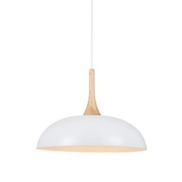 Mini Luminária Pendente Artística 1 Luz Moderna Simplicidade Acabamento Preto Branco Alumínio e Madeira Droplight