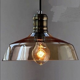 Luminária pendente de vidro industrial retrô simples