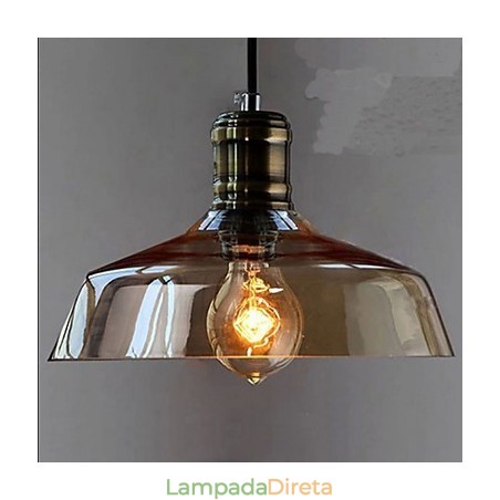 Luminária pendente de vidro industrial retrô simples Luminária pendente de vidro industrial retrô simples