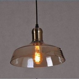 Luminária pendente de vidro industrial retrô simples