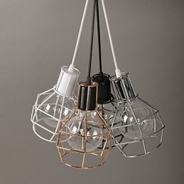 Luminária pendente moderna de malha de metal Luminárias pendentes simples Luminária pendente de café