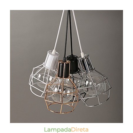 Luminária pendente moderna de malha de metal Luminárias pendentes simples Luminária pendente de café Luminária pendente moderna de malha de metal Luminárias pendentes simples Luminária pendente de café