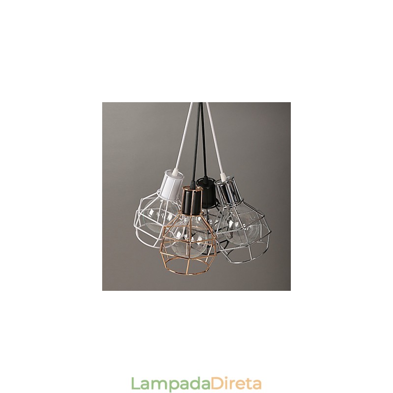 Luminária pendente moderna de malha de metal Luminárias pendentes simples Luminária pendente de café