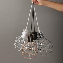 Luminária pendente moderna de malha de metal Luminárias pendentes simples Luminária pendente de café