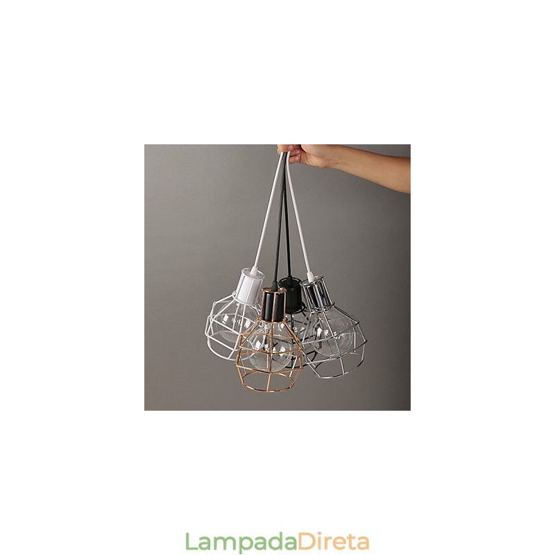 Luminária pendente moderna de malha de metal Luminárias pendentes simples Luminária pendente de café