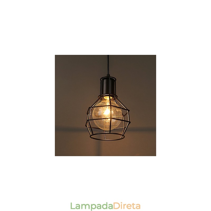 Luminária pendente moderna de malha de metal Luminárias pendentes simples Luminária pendente de café
