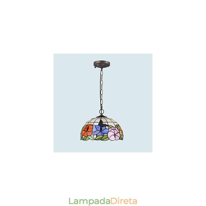 Lustre de vidro colorido de artes criativas rurais que restaura a luz da lâmpada de maneiras antigas
