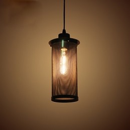 Luminária pendente criativa de malha de metal Luminárias pendentes simples Luminária pendente de café