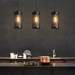 Luminária pendente criativa de malha de metal Luminárias pendentes simples Luminária pendente de café