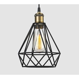 Fio industrial CAGE PENDANT LIGHT Café Loft Warehouse Lighting Black Cord