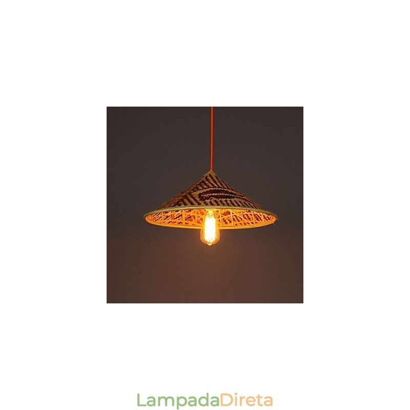 Chapéu de bambu Lustre Lustre Lâmpada Peixe Pessoas Chapéus