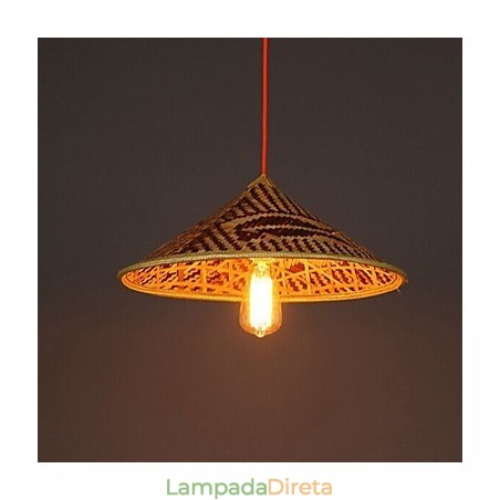 Chapéu de bambu Lustre Lustre Lâmpada Peixe Pessoas Chapéus