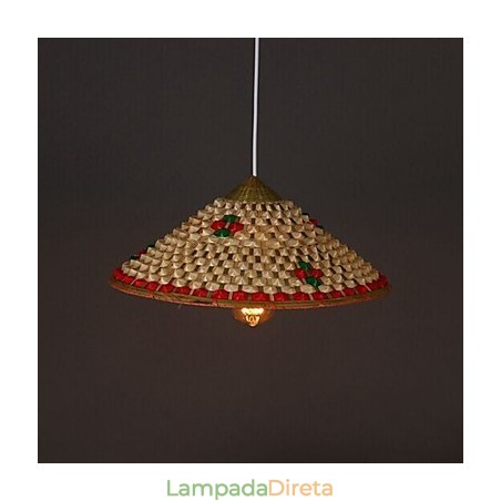 Café Bambu Chapéus Chapéu Lustre Lâmpada Café Bambu Chapéus Chapéu Lustre Lâmpada