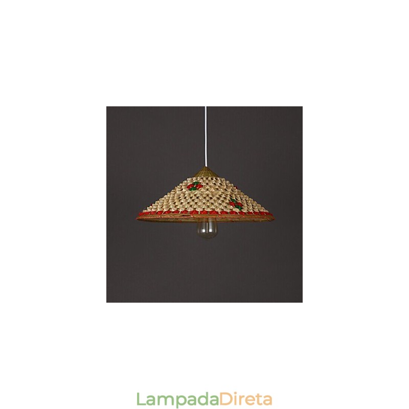 Café Bambu Chapéus Chapéu Lustre Lâmpada