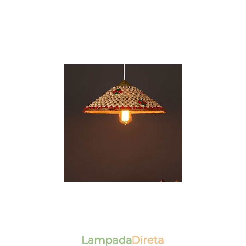 Café Bambu Chapéus Chapéu Lustre Lâmpada