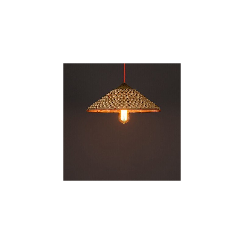 Lustre de bambu de palha de fazenda vintage Lustre Lustre Lustre