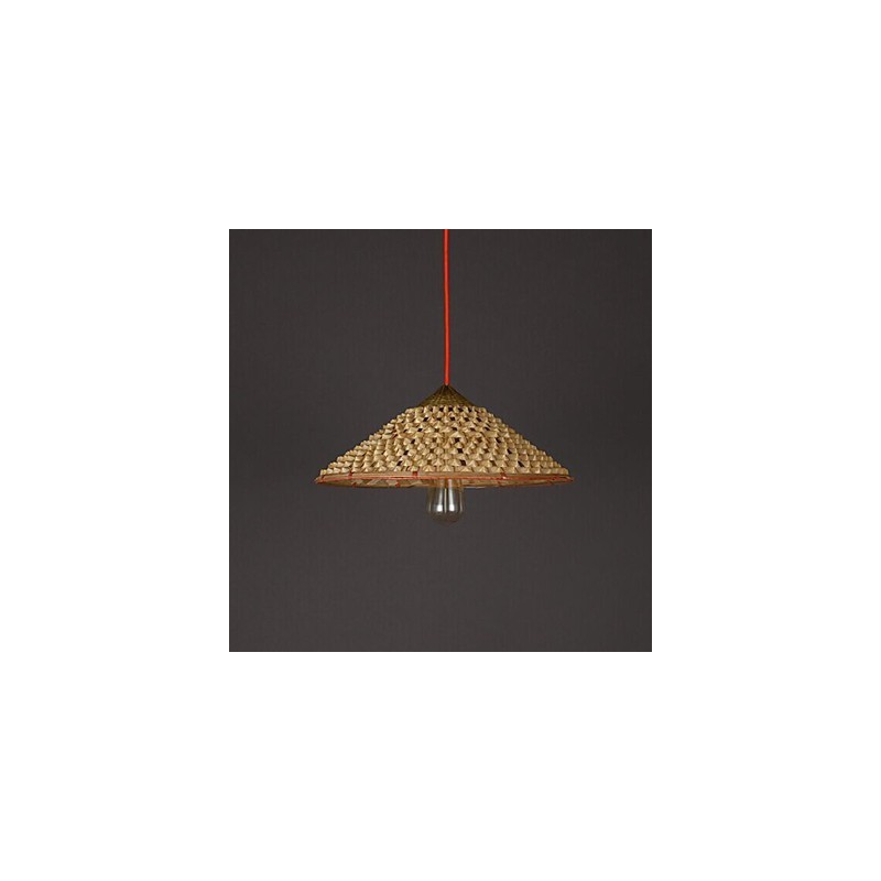 Lustre de bambu de palha de fazenda vintage Lustre Lustre Lustre