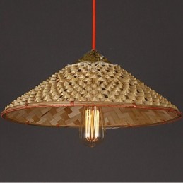 Lustre de bambu de palha de fazenda vintage Lustre Lustre Lustre