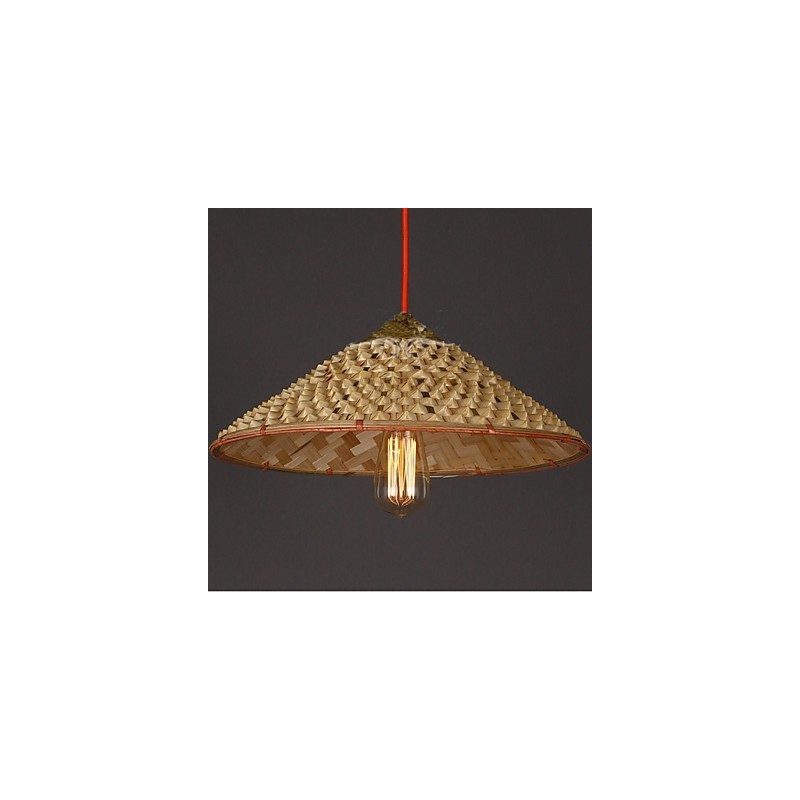 Lustre de bambu de palha de fazenda vintage Lustre Lustre Lustre