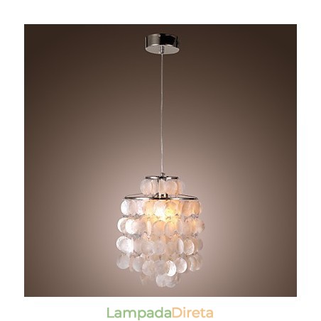 Luminária pendente cromada estilo mini contemporânea moderna Luminária pendente cromada estilo mini contemporânea moderna