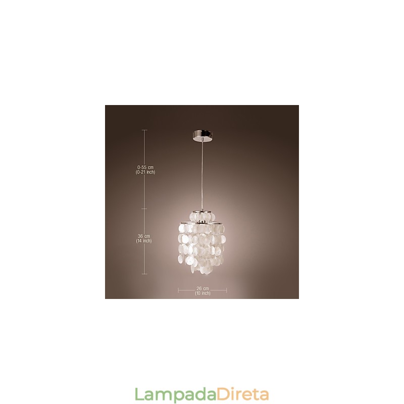 Luminária pendente cromada estilo mini contemporânea moderna