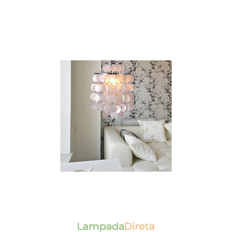 Luminária pendente cromada estilo mini contemporânea moderna