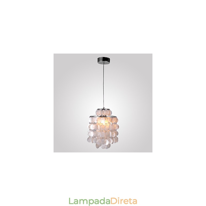 Luminária pendente cromada estilo mini contemporânea moderna
