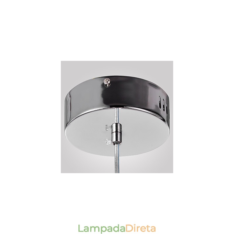 Luminária pendente cromada estilo mini contemporânea moderna