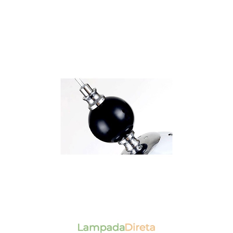 Luminária pendente moderna contemporânea em metal cromado