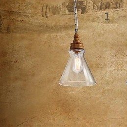 Lâmpadas e lanternas de iluminação de café com gota de cristal de grão de madeira