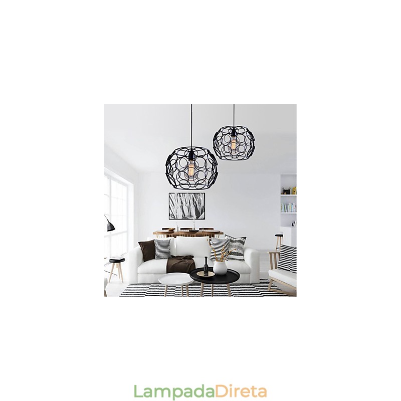 Luminárias pendentes modernas contemporâneas lanterna country metal