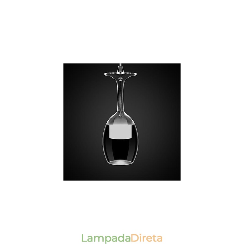 Luminária pendente moderna contemporânea em metal cromado