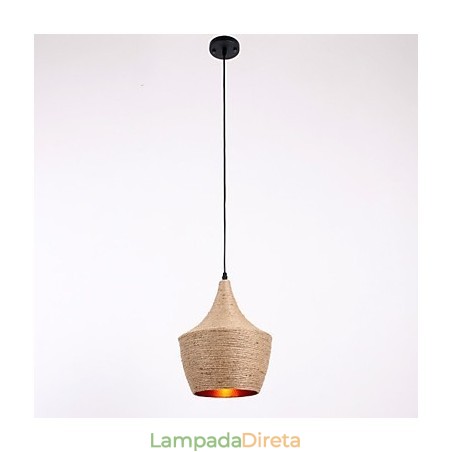Luminária pendente de corda estilo mini country Luminária pendente de corda estilo mini country