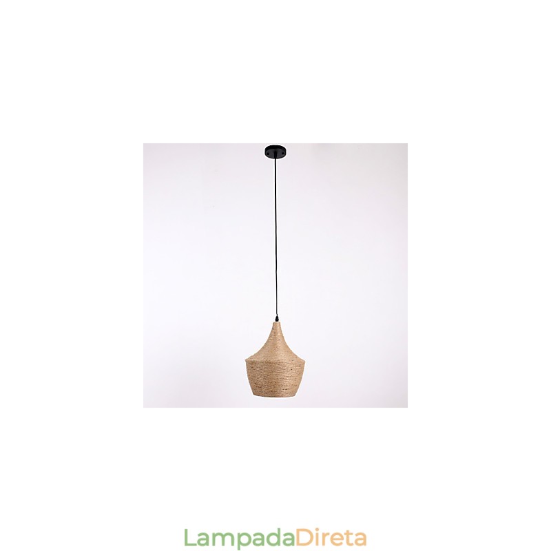 Luminária pendente de corda estilo mini country