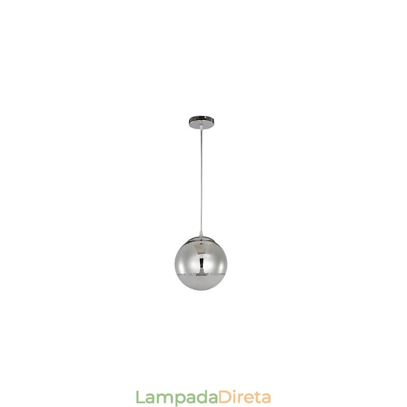 Luminária pendente com 1 luz em formato de bola