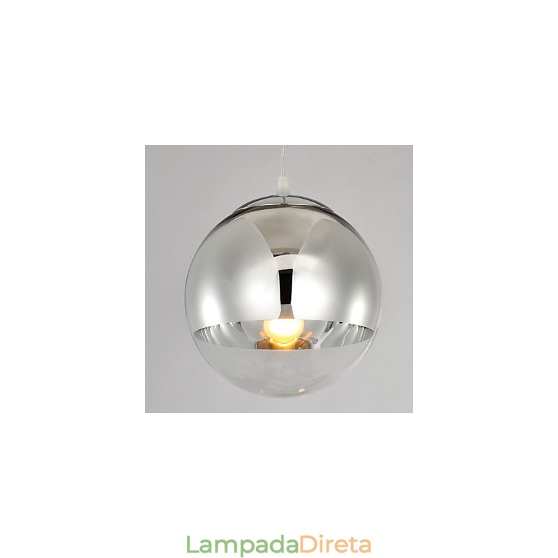 Luminária pendente com 1 luz em formato de bola