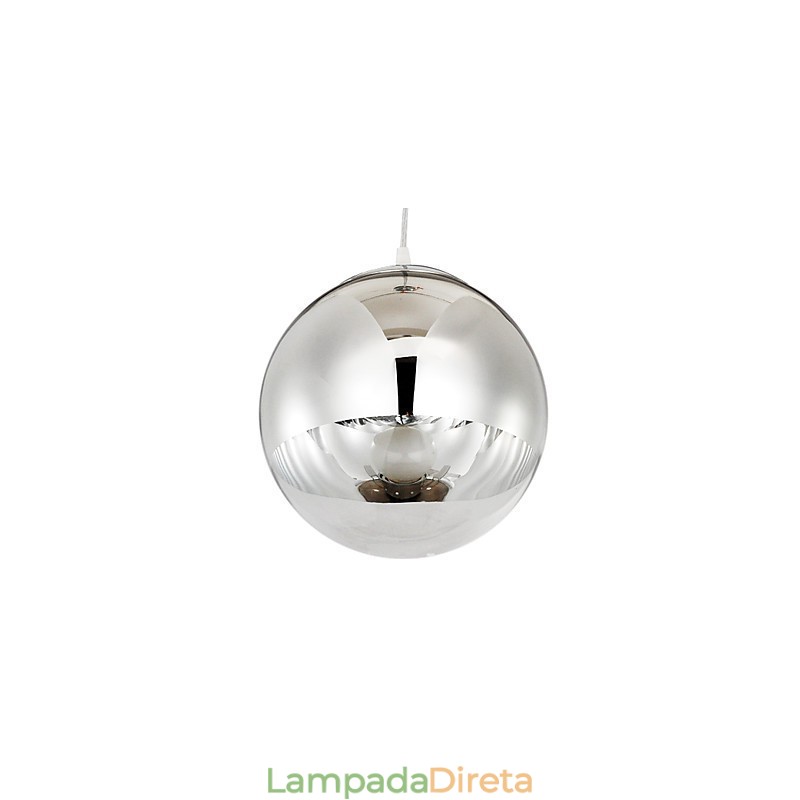 Luminária pendente com 1 luz em formato de bola