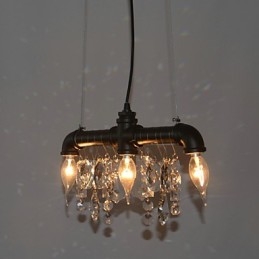 Pendente criativo de 3 luzes em estilo norte-americano com design de tubo
