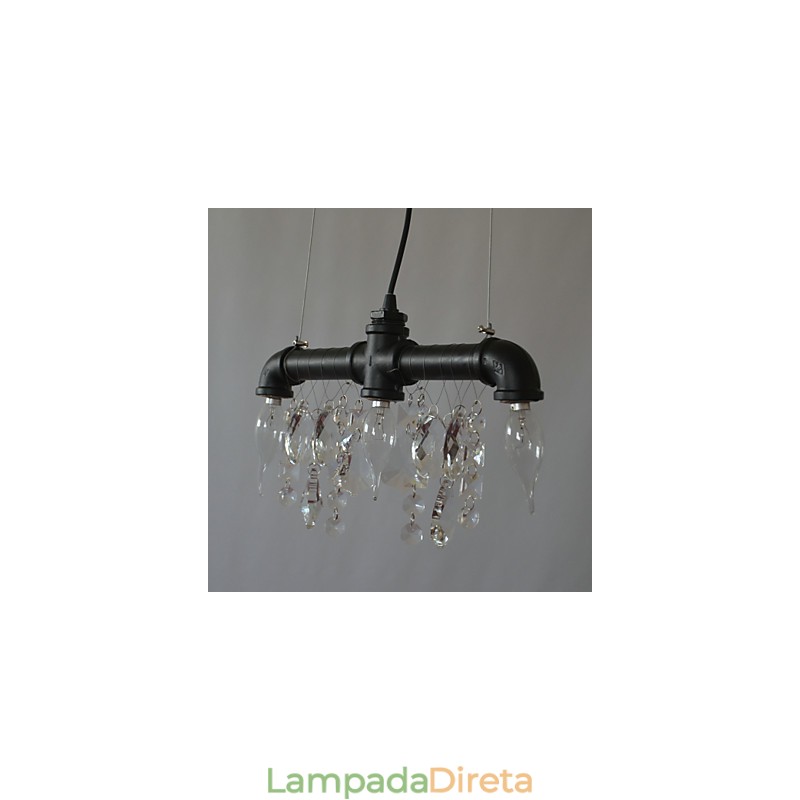 Pendente criativo de 3 luzes em estilo norte-americano com design de tubo