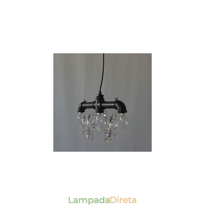 Pendente criativo de 3 luzes em estilo norte-americano com design de tubo