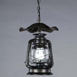 Luminária pendente de lanterna de latão vintage com 1 luz
