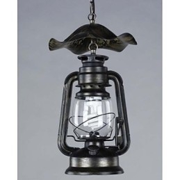 Luminária pendente de lanterna de latão vintage com 1 luz