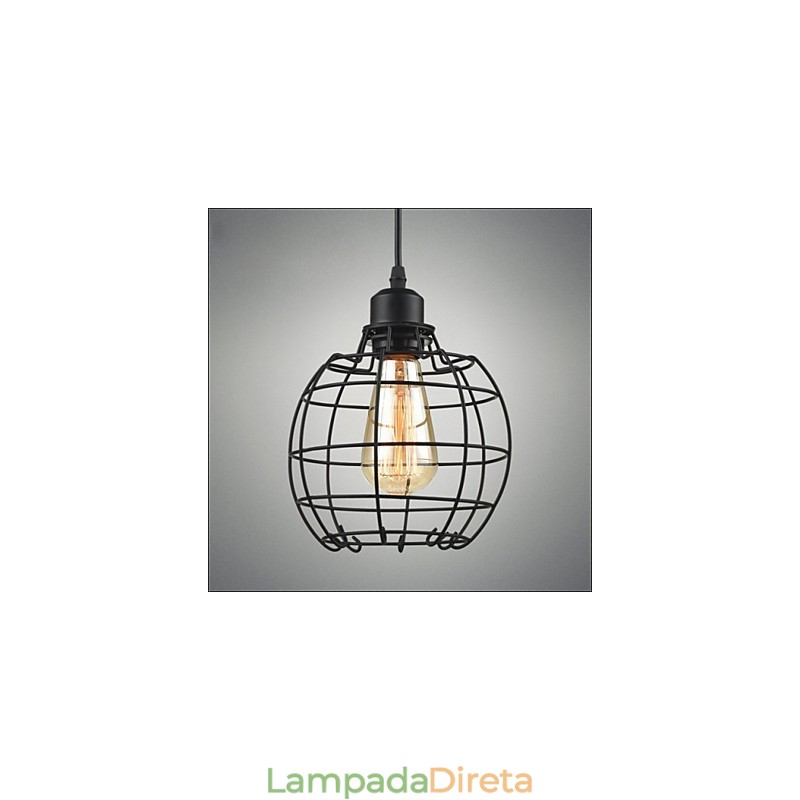 Edison Pendant Light Chandelier Gaiola de arame Pendurado Teto Abajur