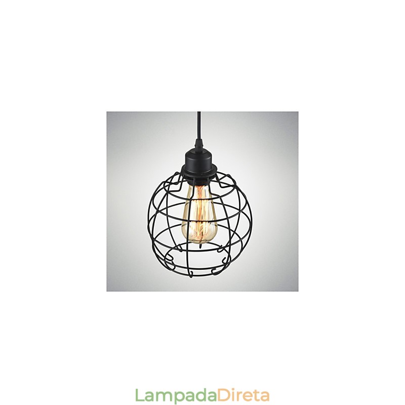Edison Pendant Light Chandelier Gaiola de arame Pendurado Teto Abajur